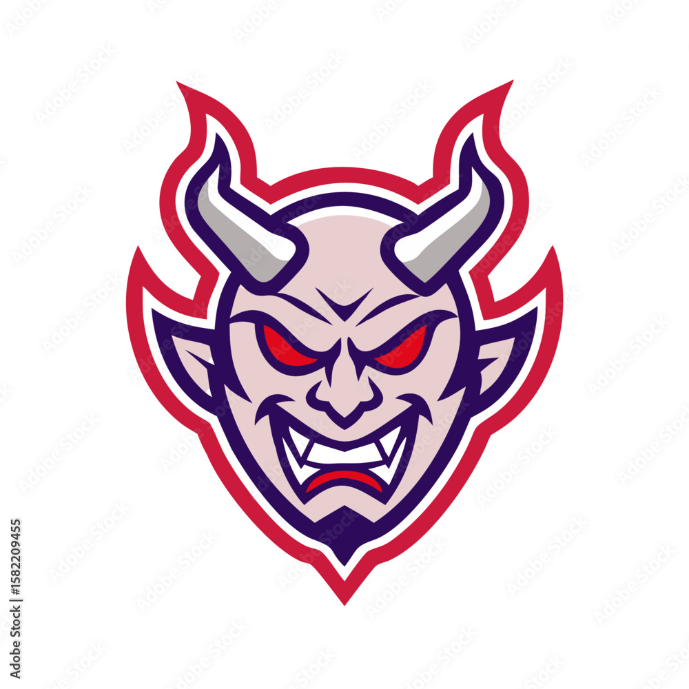 Obraz premium Devil mascot logo designs isolated 