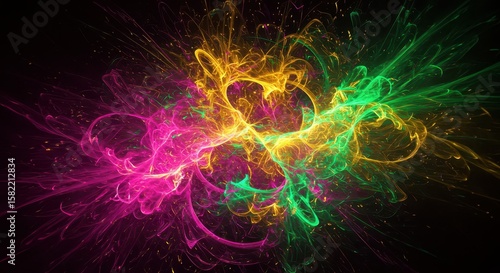 Abstract colorful light patterns in vibrant shades representing dopamine design  