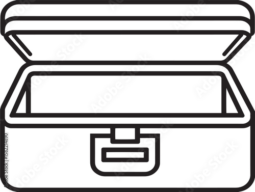 Clean and Minimal Open Toolbox Icon Vector Art  