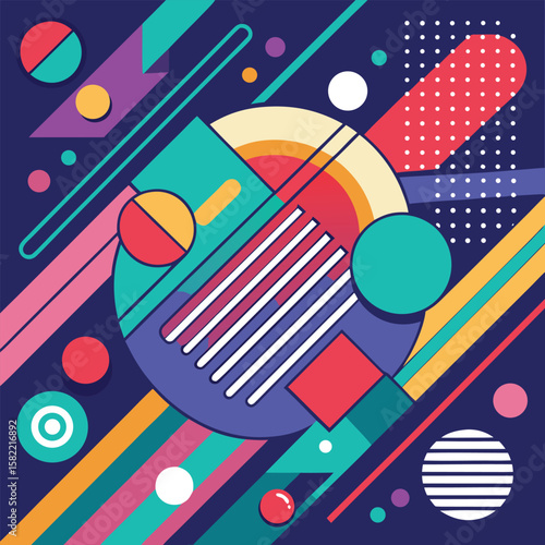 Abstract line shapes concept design background. Abstract Colorful Background. Abstract shapes background. Abstract colored background. Vector illustration stock illustration