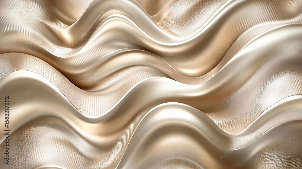 Obraz premium Abstract wavy folds of a light beige fabric