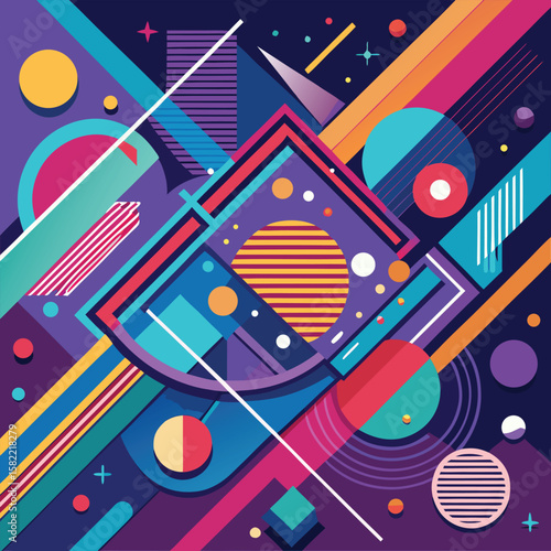Abstract line shapes concept design background. Abstract Colorful Background. Abstract shapes background. Abstract colored background. Vector illustration stock illustration