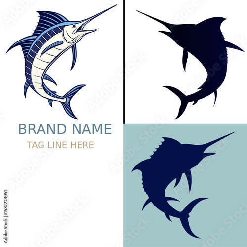 sword fish vector set