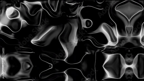 Abstract black  white image curved lines  shapes gridlike texture creating a dynamic fluidlike impression