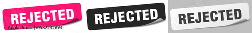 rejected sticker. rejected sticker set on white background