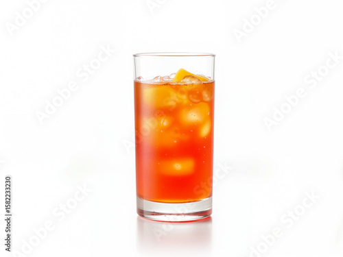 Wallpaper Mural Refreshing iced tea with lemon slices and ice cubes in glass isolated white background  Torontodigital.ca