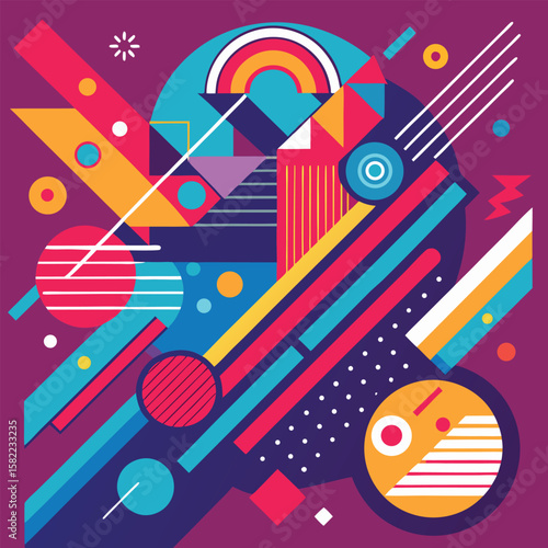 Abstract line shapes concept design background. Abstract Colorful Background. Abstract shapes background. Abstract colored background. Vector illustration stock illustration