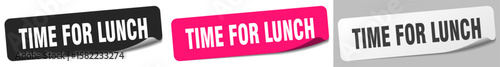 time for lunch sticker. time for lunch sticker set on white background