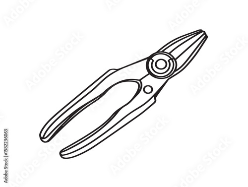 Clean Line Art Wire Cutter Vector Icon