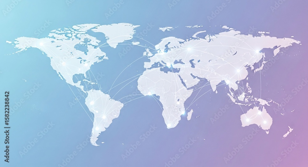 Obraz premium Abstract Global Network Connection Map Background