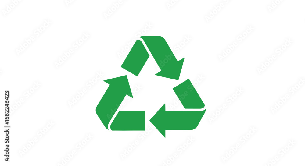 Green recycling symbol for a sustainable future and environmental protection Green recycling symbol for a sustainable future and environmental protection
