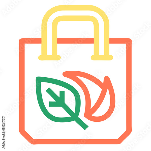 Eco-Friendly Shopping Bag with Leaf Design for Sustainable Living Blogs, Environmental Awareness Websites, Green Product Promotions, and Eco-Conscious Content  