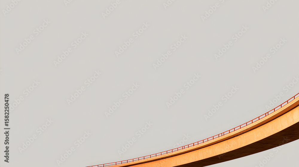 Naklejka premium Curved highway overpass against a pale sky 