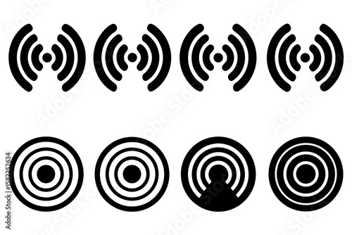 Black signal icons represent wireless connection