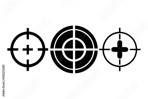 Targets, black and white, aim, focus, precision
