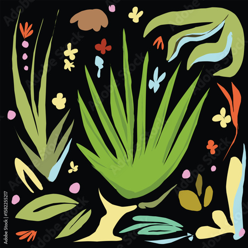 Abstract retro floral designs pattern. vector stock eps10.eps