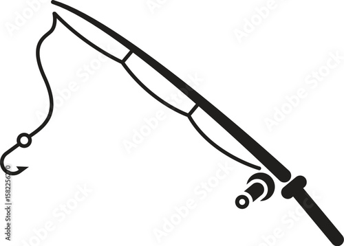 black fishing rod silhouette