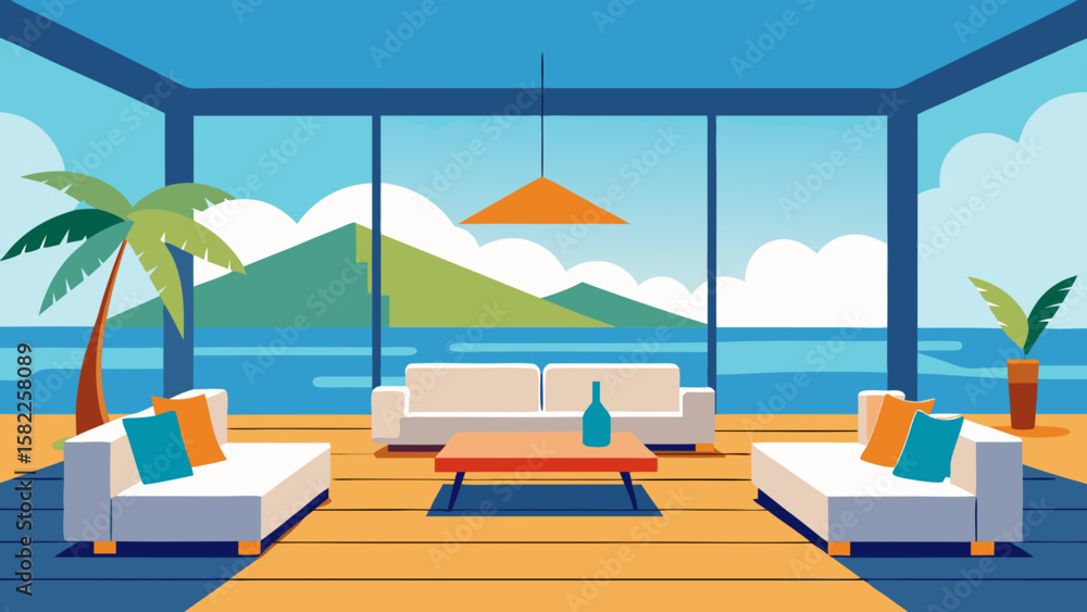 Obraz premium lounge chairs on the beach