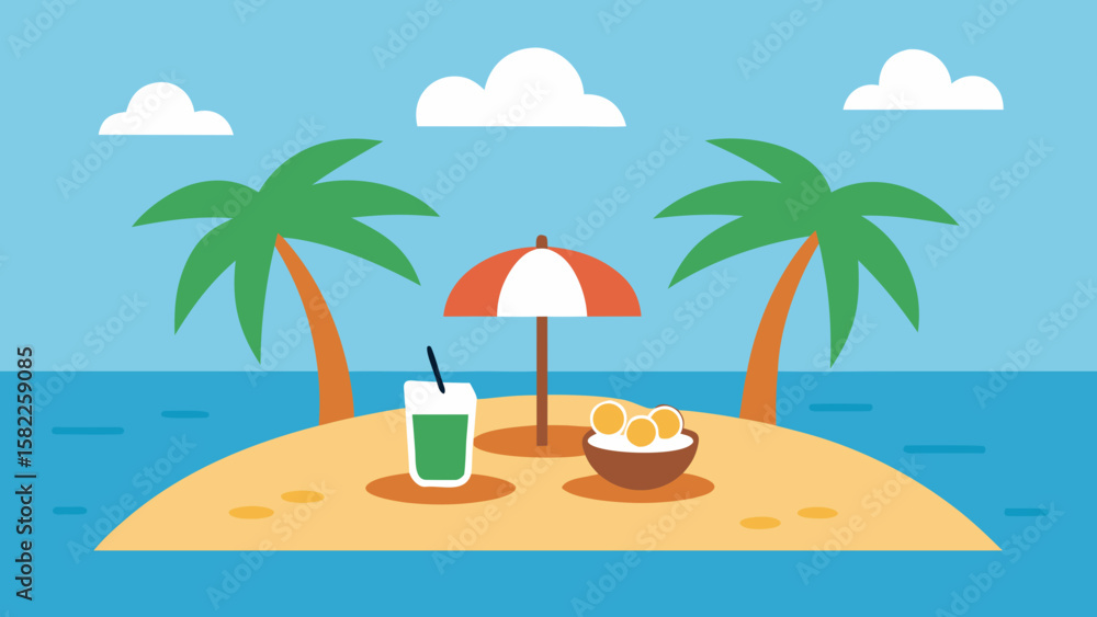 Obraz premium tropical beach with palm trees