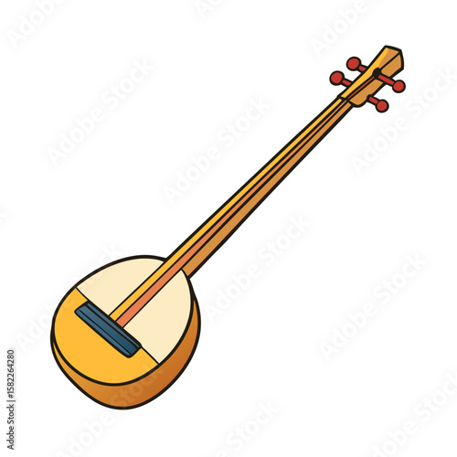 Shamisen Vector Style Traditional Instrument