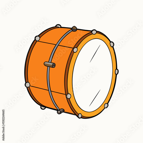 Bass Drum Vector Design on White Background