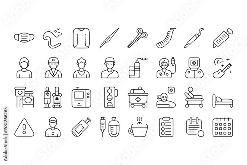 Icons for Medical Healthcare Services, Treatment, and Emergency Care