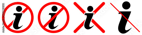 No info sign icon vector, indicating lack of information or unavailable details. Ideal for error messages, blank states, or limited data scenarios in digital interfaces or reports.