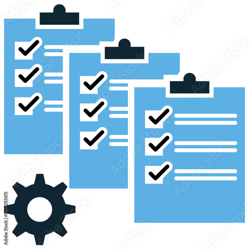 Specification icon vector, representing detailed requirements, technical data, and precise standards. Ideal for product development, engineering, or project management designs needing a clear symbol