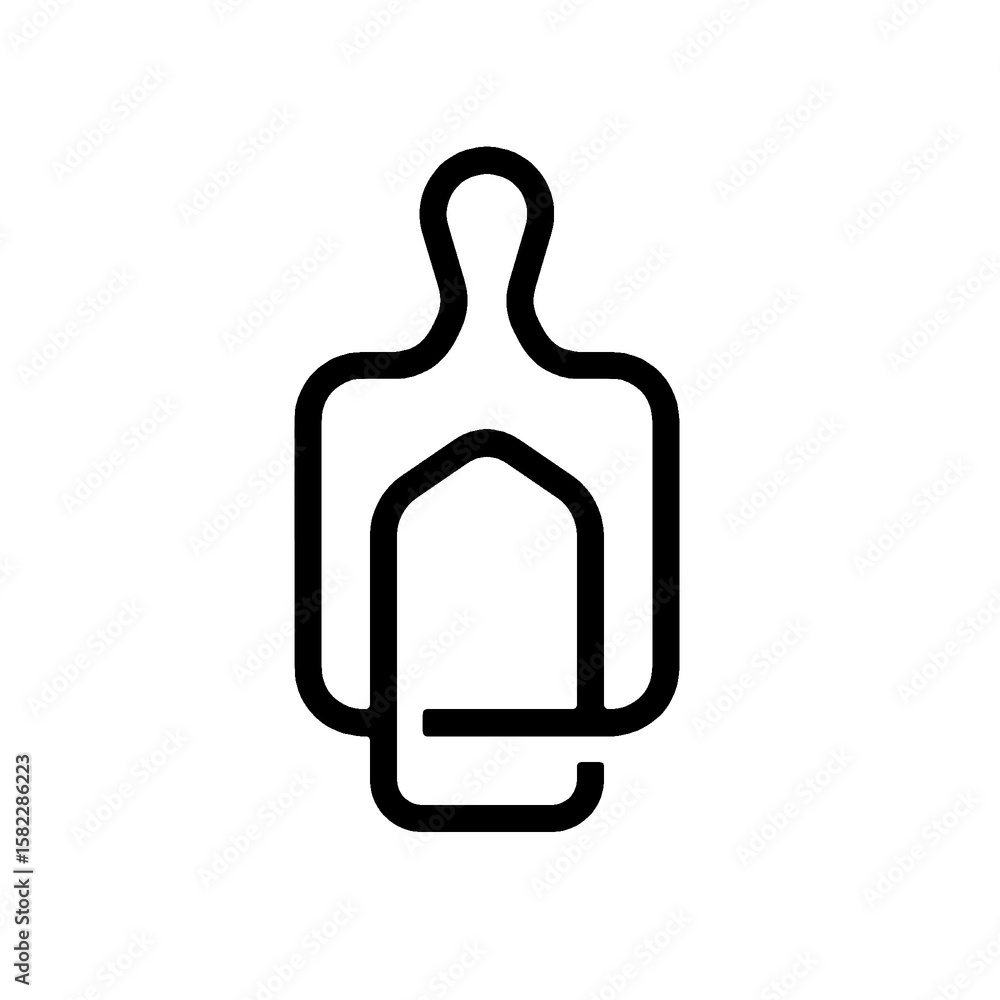 Obraz premium Minimal cutting board logo perfect for kitchen, cooking, or food-related businesses.
