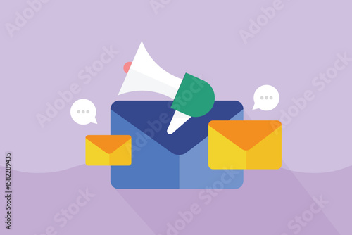 Sending brand message to customers with email marketing campaign.