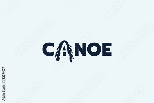 Canoe logo with top view of canoe on letter A. It is good for recreation, travel, sports, etc. business.