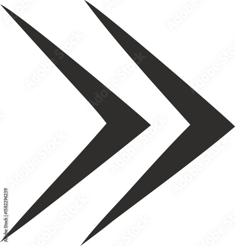 Forward Arrow: Two bold black arrows pointing right, stacked, conveying progress, direction, and momentum in a clean, graphic design.