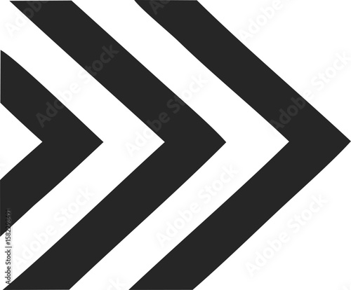Arrows of Direction: a minimalistic vector illustration of three arrows pointing towards the same direction. conveying concepts of movement, progress, and decision-making.
