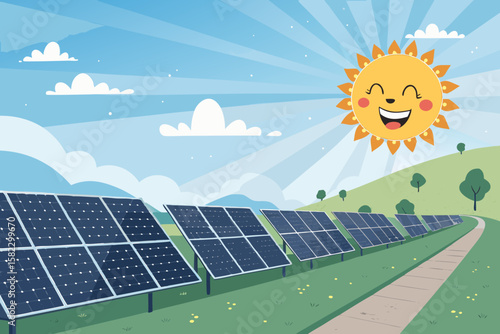 Remarkable Solar Panel Farm Under Sunny Sky Sophisticated Design Element Timeless Classic Beauty Perfect for Brand Storytelling Projects Professional Grade Creative Asset Collection Creative Asset