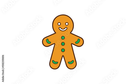 gingerbread man isolated on white