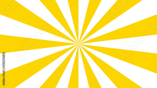 Abstract vibrant radial swirl pattern with alternating curved yellow and white segments spiraling. Dynamic, hypnotic pinwheel effect with smooth wave rotation and motion. 