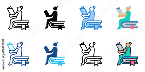 Lifelong Learning icon set multiple style collection 
