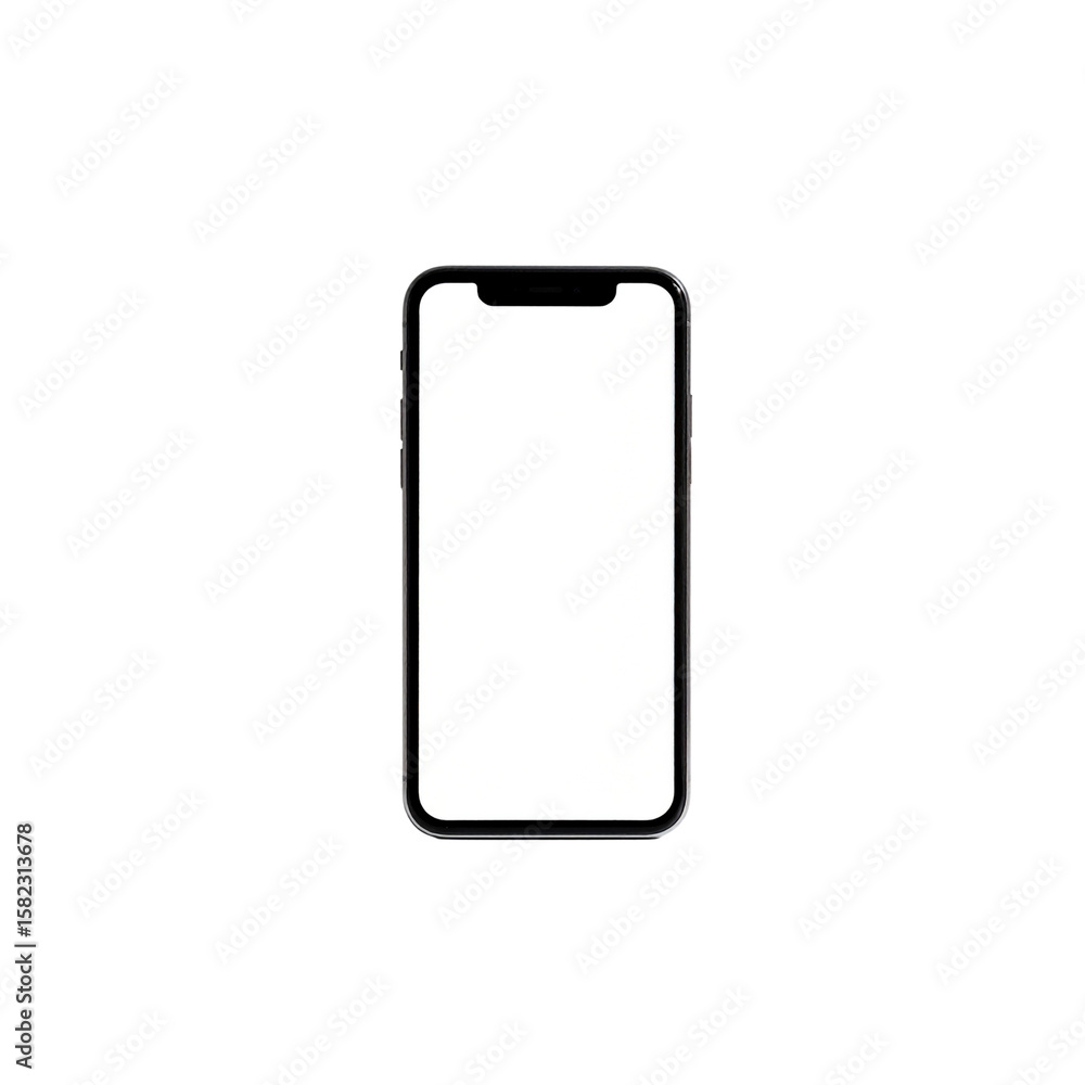 Isolated Smartphone With Shadow Standing On White Mockup Isolated Smartphone With Shadow Standing On White Mockup