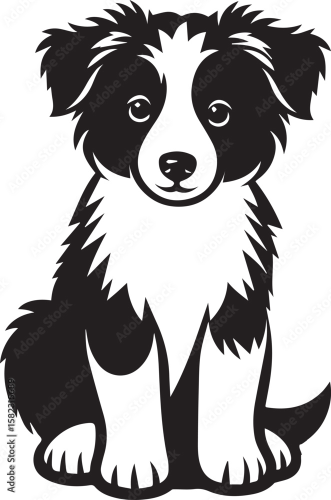 Fototapeta premium Border Collie Dog Vector – Silhouette 