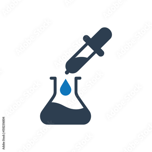 Scientist Dropping Liquid Icon Isolated On White Background