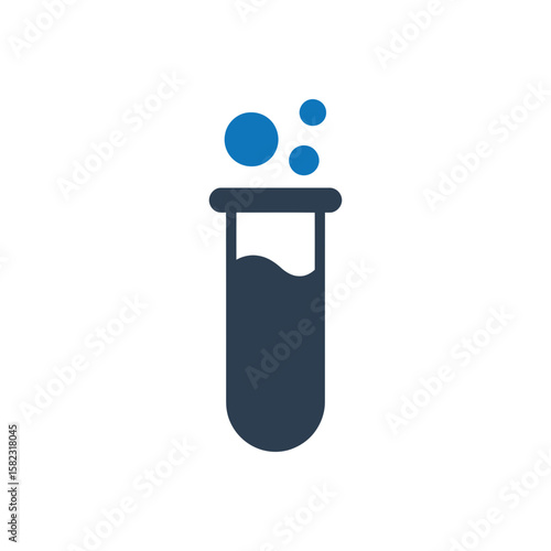 Chemical reaction test tube Icon Isolated On White Background