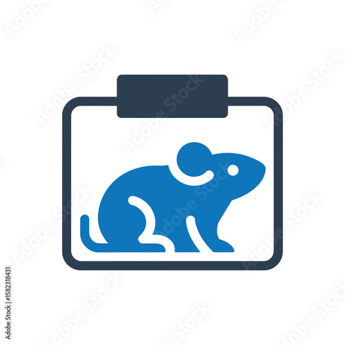 Mouse in research tank Icon Isolated On White Background