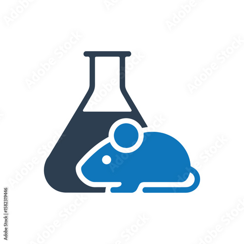 Lab Mouse Experiment Icon Isolated On White Background