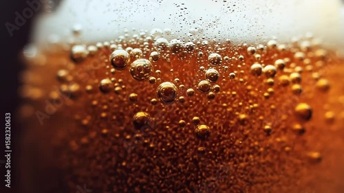 Wallpaper Mural The camera captures a close-up of a fizzy drink, showcasing sparkling bubbles rising and shimmering in warm sunlight. The atmosphere exudes warmth and serenity. Torontodigital.ca