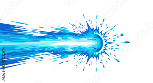 Dynamic blue energy burst with abstract splash effect