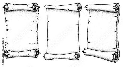 Vintage scrolls collection: retro blank banners for text or design
