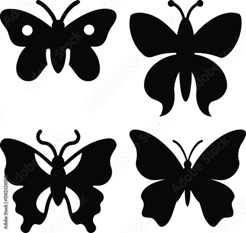 Butterfly Silhouette Icon Bundle Set  Free Download