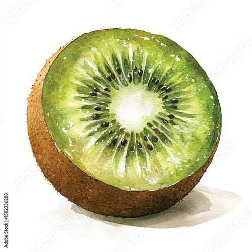 A kiwi fruit painting on a canvas artistic