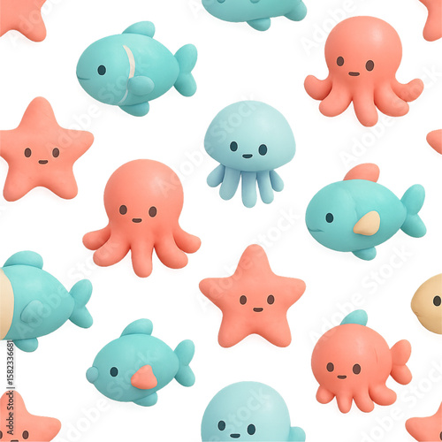 seamless pattern sea animals