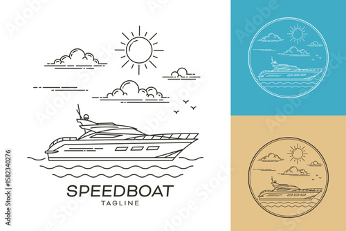 Minimalist speedboat logo